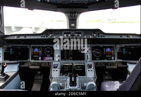 Airbus A350 cabina di pilotaggio Foto Stock