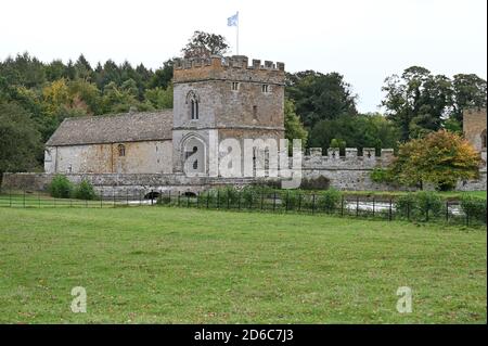 Broughton Castello nel villaggio dello stesso nome nel nord Oxfordshire vicino Banbury. Casa della famiglia Fiennes, Signore Saye e Sele. Foto Stock