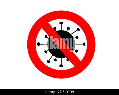 Proibizionismo icona virus su sfondo bianco Foto Stock