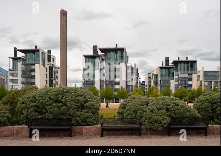 24.06.2018, Helsinki, , Finlandia - zona residenziale con moderni appartamenti nel sud della capitale finlandese. 0SL180624D025CAROEX.JPG [MODELLO Foto Stock