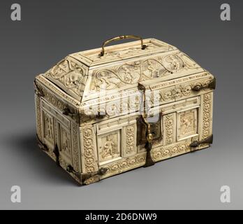 Casket con Guerrieri e ballerini, bizantino, 11 ° secolo. Foto Stock