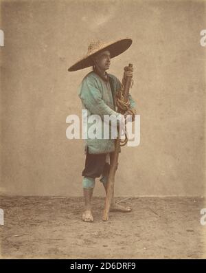 [Uomo cinese che indossa il cappello], 1870. Foto Stock