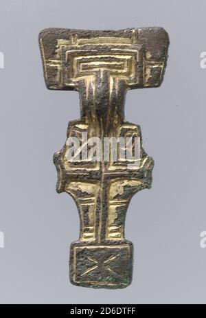 Brooch a testa quadrata, anglosassone, prima metà del VI secolo. Foto Stock