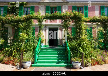 Casa di Claude Monet a Giverny, Normandia, Francia Foto Stock