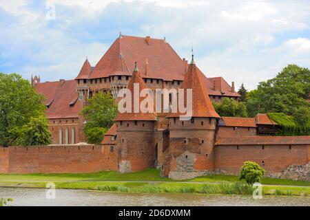 Castello di Malbork, gotico in mattoni a Marienburg, Polonia Foto Stock