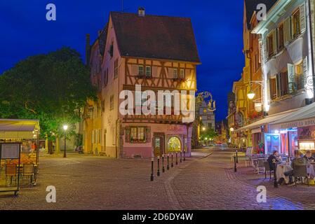 Pfisterhaus, Rue des Marchands, Colmar, Alsazia, Francia Foto Stock