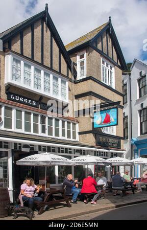 Il pub Lugger Fowey Cornwall Inghilterra Foto Stock