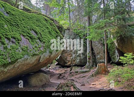 Luisenburg labirinto di roccia, Wunsiedel, Fichtelgebirge, alta Franconia, Franconia, Baviera, Germania Foto Stock