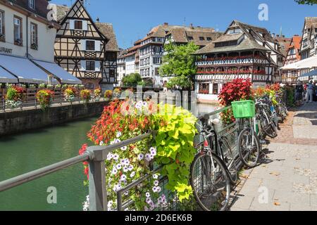 Maison des Tanneurs, la Petite France Conceria quartiere, Patrimonio dell'Umanità dell'UNESCO, Strasburgo, Alsazia, Francia Foto Stock