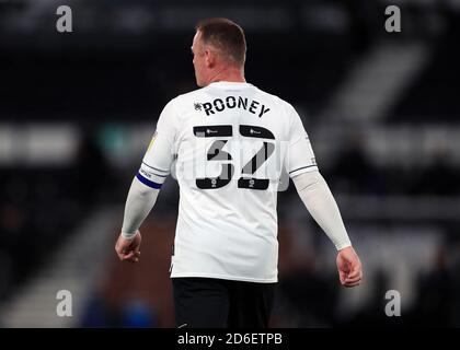 Derby County's Wayne Rooney durante il cielo di scommessa match del campionato al Pride Park, Derby. Foto Stock