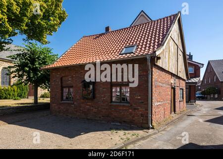 Deutschland, Dorsten-Rhade, Lippe, zona Ruhr, Parco Naturale Hohe Mark Westmuensterland, Muensterland, Westfalia, Renania Settentrionale-Vestfalia, Museo Haus Soggeberg, casa a graticcio, ex Koetterhaus e edificio residenziale, Deutschland, Dorsten *** Local Caption ** * Foto Stock