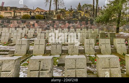 Vilnius, Lituania - Gen 2018: Il cimitero di guerra del cimitero di Rasos è stato costruito vicino all'ingresso nel 1920 per 164 soldati polacchi. È la più antica a. Foto Stock