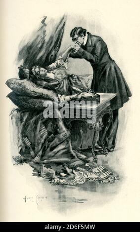 La didascalia del 1906 per questa illustrazione delle Barchester Towers di Anthony Trollope dice: Era una vista da vedere, un'azione da registrare - Slope e Signoria. Anthony Trollope (1815 – 1882) è stato un . Barchester Towers, pubblicato nel 1857 da Trollope, è il secondo romanzo della sua serie noto come "le Cronache di Barsetshire". Tra le altre cose satirizza l'antipatia nella Chiesa d'Inghilterra tra l'alta Chiesa e gli aderenti evangelici. Trollope iniziò a scrivere questo libro nel 1855. Tra le sue opere più conosciute vi è una serie di romanzi collettivamente conosciuti Foto Stock