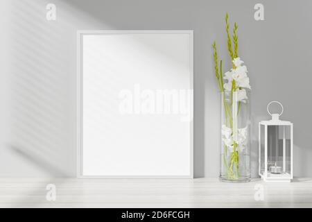 Mockup per foto o poster adatto per il formato 8.5 x 11. Rendering 3D. Foto Stock