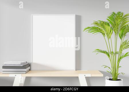 Mockup per foto o poster adatto per il formato 8.5 x 11. Rendering 3D. Foto Stock