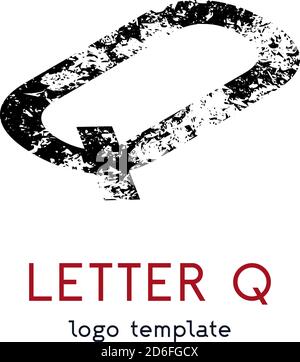 Il modello del logo utilizzando la lettera Q. Illustrazione Vettoriale