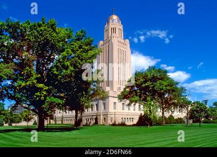 edificio del campidoglio dello stato del lincoln nebraska Foto Stock