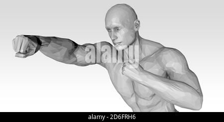 VR Fitness gioco di esercizio come sfondo divertente Foto Stock