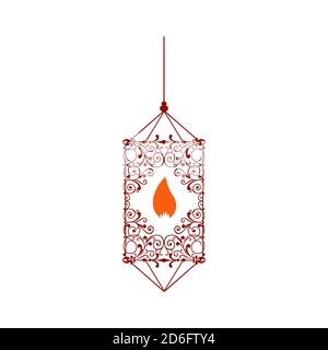 lantern logo disegno vettoriale illustrazioni bella tradizionale ornamentale modello luci Illustrazione Vettoriale