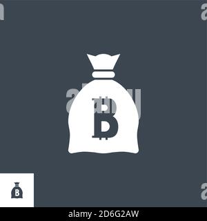 Borsa di denaro con Bitcoin Illustrazione Vettoriale