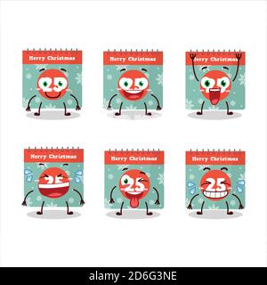 Cartoon carattere del 25 dicembre calendario con espressione sorriso Illustrazione Vettoriale