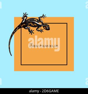 Modello vettoriale per il design del logo Lizard. Illustrazione dell'icona Iguana. Salamandra. Illustrazione Vettoriale