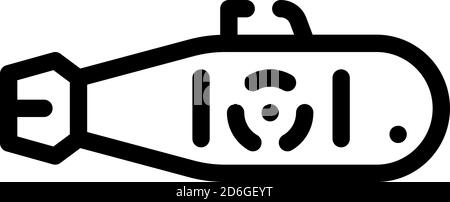 icona sottomarino nucleare vettore immagine nera Illustrazione Vettoriale