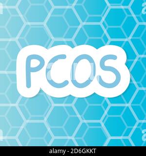 PCOS (sindrome dell'ovaio policistico) concetto di acronimo - illustrazione vettoriale Illustrazione Vettoriale