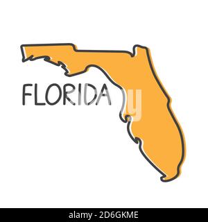 Contorno mappa Florida - illustrazione vettoriale Illustrazione Vettoriale