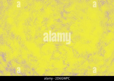 Sfondo giallo ceramico con disegno a pennellate. Colore trendy verde brillante sfondo Foto Stock