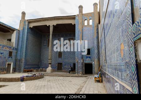 La sala del trono nella cittadella Kunya Arca Khiva, Uzbekistan Foto Stock