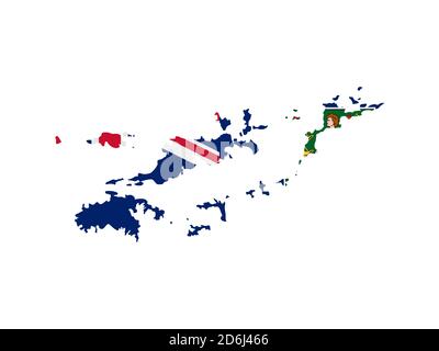 Bandiera in forma di paese geografico, Isole Vergini britanniche, America Latina e Caraibi, Caraibi, Americhe Foto Stock