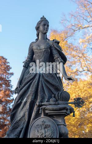 Monumento a Friederike Auguste Sophie, Sassonia-Anhalt, Principessa di Anhalt-Zerbst, cognata della Czarina Caterina II di Russia, Zerbst, Germania Foto Stock