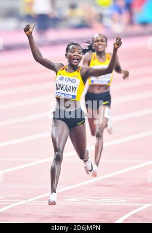 Halimah Nakaayi (Uganda). 800 metri Medaglia d'oro. IAAF mondiale di atletica, Doha 2019 Foto Stock