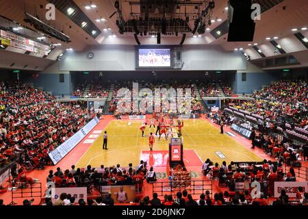 Funabashi Arena, Chiba, Giappone. 17 Ott 2020. Vista generale, 17 OTTOBRE 2020 - Basket : 2020-21 B.LEAGUE B1 gioco tra Chiba Jets 87-78 Utsunomiya BREX a Funabashi Arena, Chiba, Giappone. Credit: YUTAKA/AFLO SPORT/Alamy Live News Foto Stock