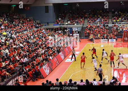 Funabashi Arena, Chiba, Giappone. 17 Ott 2020. Vista generale, 17 OTTOBRE 2020 - Basket : 2020-21 B.LEAGUE B1 gioco tra Chiba Jets 87-78 Utsunomiya BREX a Funabashi Arena, Chiba, Giappone. Credit: YUTAKA/AFLO SPORT/Alamy Live News Foto Stock