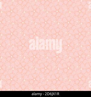 Il motivo floreale Vector si ripete senza cuciture con i garofani. Piccoli bouquet con fiori blu. Illustrazione Vettoriale