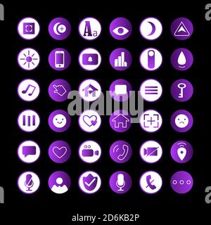 Set di icone dei social media. Icone di comunicazione Internet Illustrazione Vettoriale