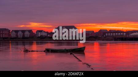 Fiume Usk, Newport Gwent Foto Stock