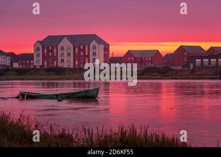 Fiume Usk, Newport Gwent Foto Stock