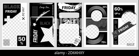 Modello di storie di vendita del Black Friday Illustrazione Vettoriale