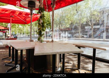 Tranquille strade di Melbourne durante Coronavirus Pandemic Foto Stock