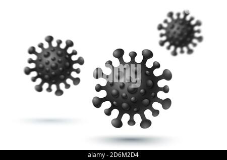 Illustrazione del coronavirus. Illustrazione di COVID-19 in stile 3D. Arrestare il coronavirus. Foto Stock