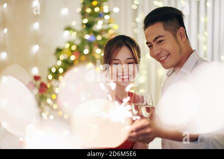 Festeggiamo il Natale a casa Foto Stock
