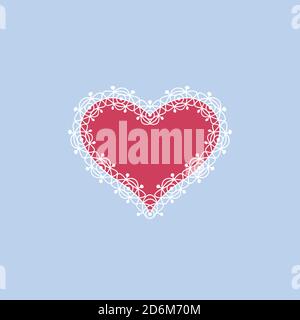 Icona Lace Heart. Cuore decorativo. EPS vettoriale 10 Illustrazione Vettoriale
