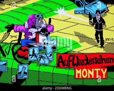 Auf Wiedersehen Monty - Sinclair ZX Spectrum Videogioco - Editoriale utilizzare solo Foto Stock