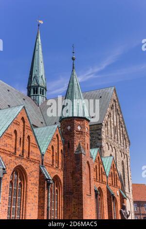 Torri della storica cattedrale di Ribe, Danimarca Foto Stock