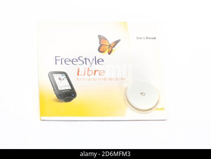 Dove: Nottingham quando: Marzo 2020 Chi: Freestyle Libre Flash Glucose Monitoruing System cosa: Freestyle Libre Flash Glucose Monitoruing System Wh Foto Stock