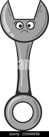 Chiave triste, illustrazione, vettore su sfondo bianco Illustrazione Vettoriale