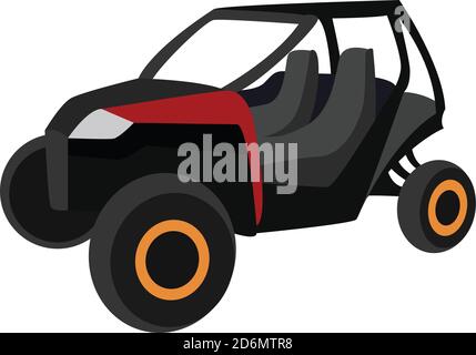 Buggy nero, illustrazione, vettore su sfondo bianco Illustrazione Vettoriale